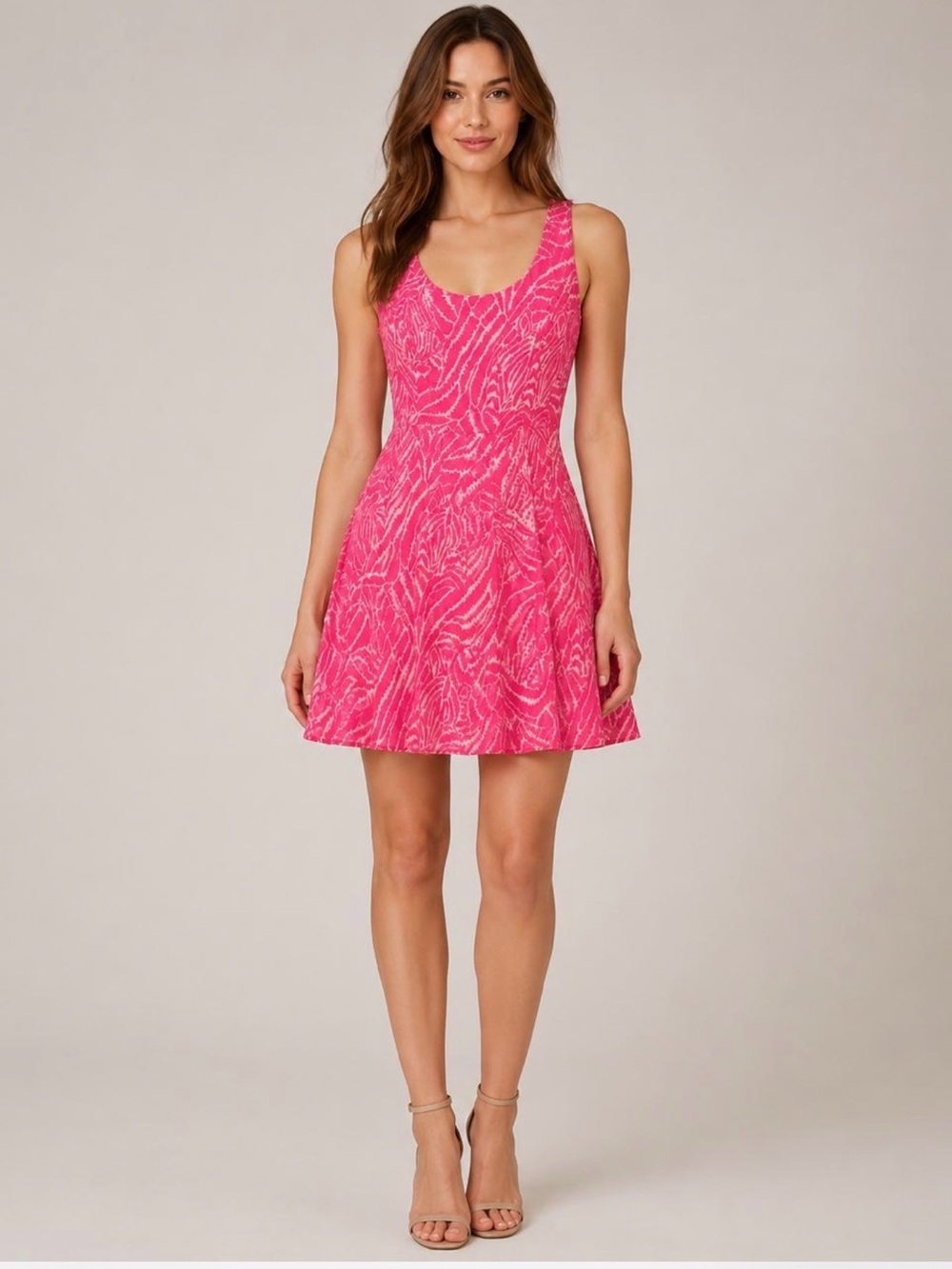 Lilly Pulitzer Silk Pink Tropical-Print Cocktail Mini Dress Size 6